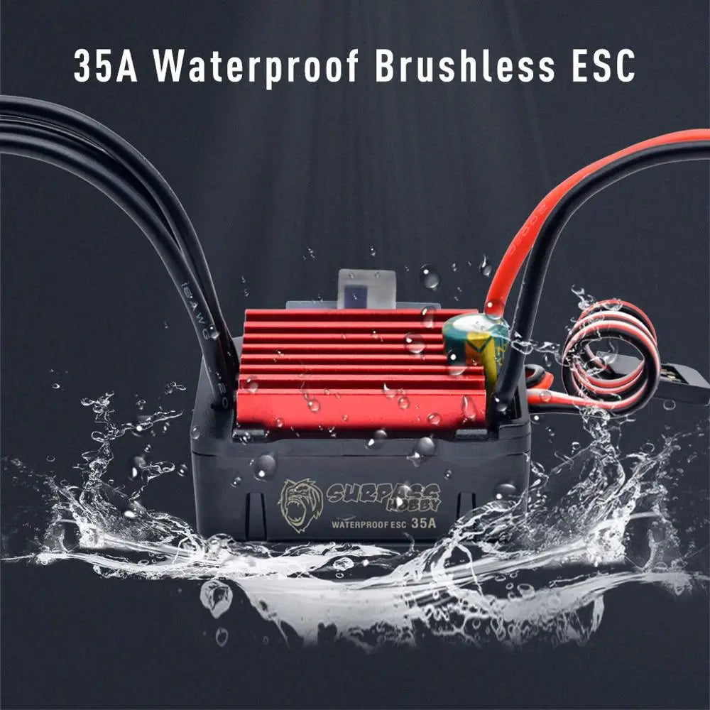 Surpass Hobby Waterproof 25A 35A 45A 60A 80A 120A 150A Brushless ESC Speed Controller XT60 Plug For 1/8 1/10 1/12 RC Car Toys