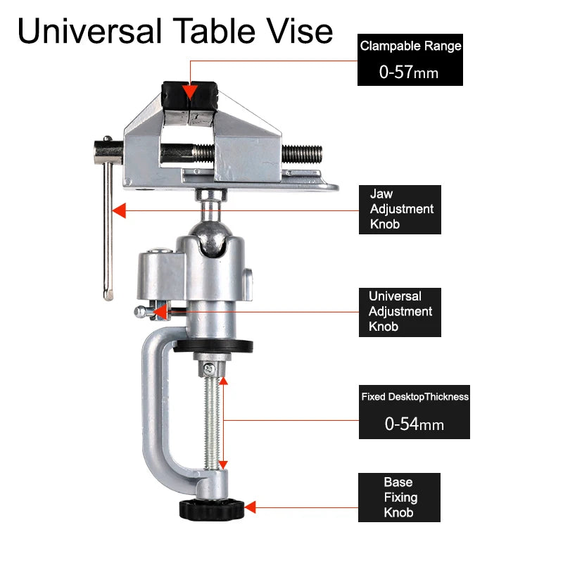 360° Rotating Table Vise Bench Clamp Bracket Multifunctional Electric Grinder Stand Holder Accessories For Dremel Tool