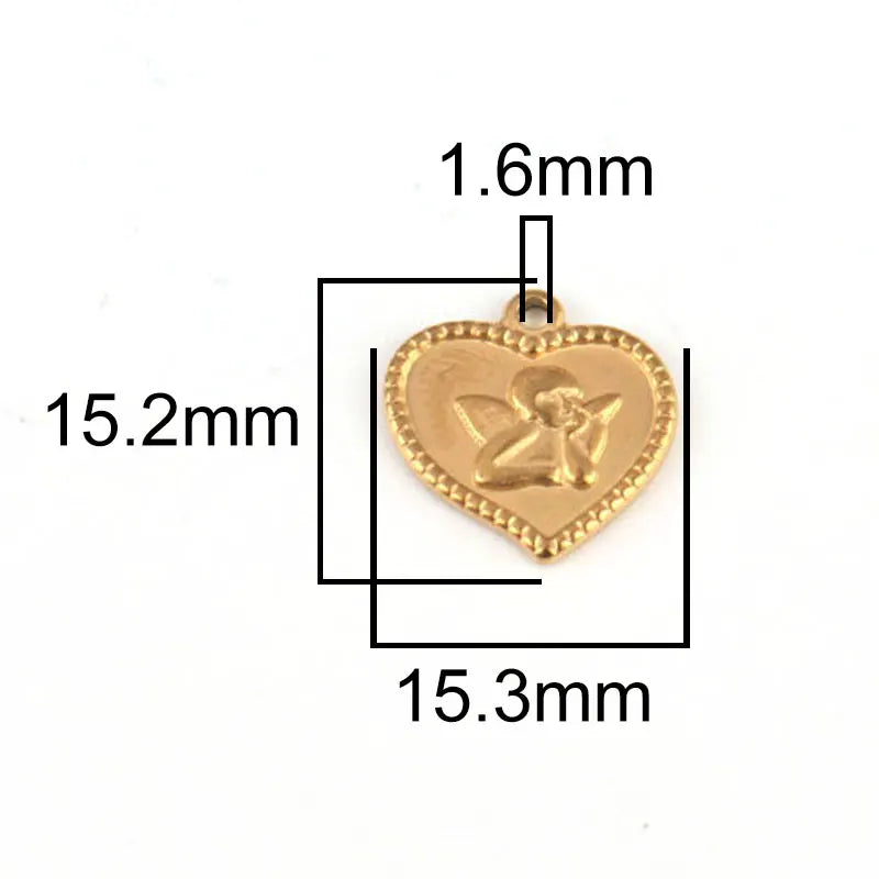 5pcs Stainless Steel Angel Pendant Charms for DIY Jewelry Making Handmade Components Necklace Findings Jewelry Angel Charm