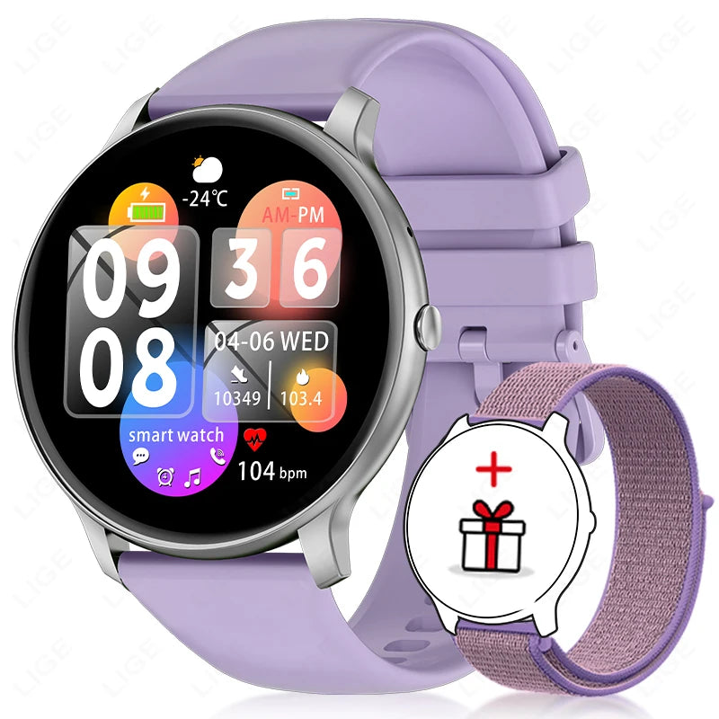 LIGE Bluetooth Call Women Smart Watch Men Sports Fitness Watches Heart Rate Health Monitor Smartwatch Ladies For Android iOS