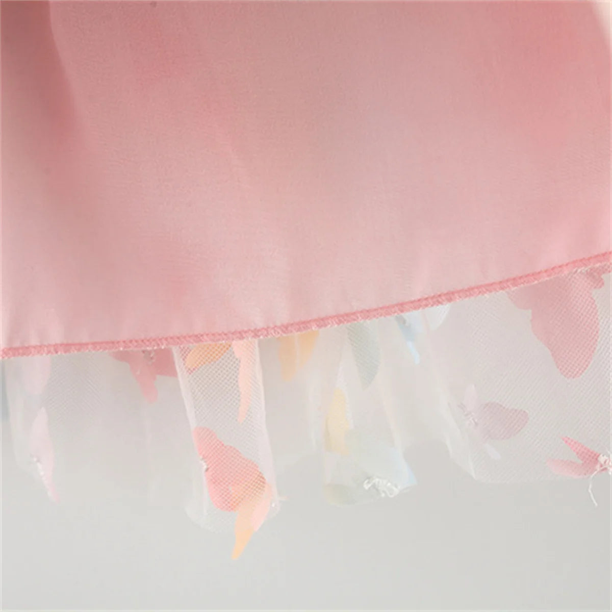 Summer girl's camisole dress with rainbow butterfly print mesh patchwork butterfly wings sleeveless fluffy skirt