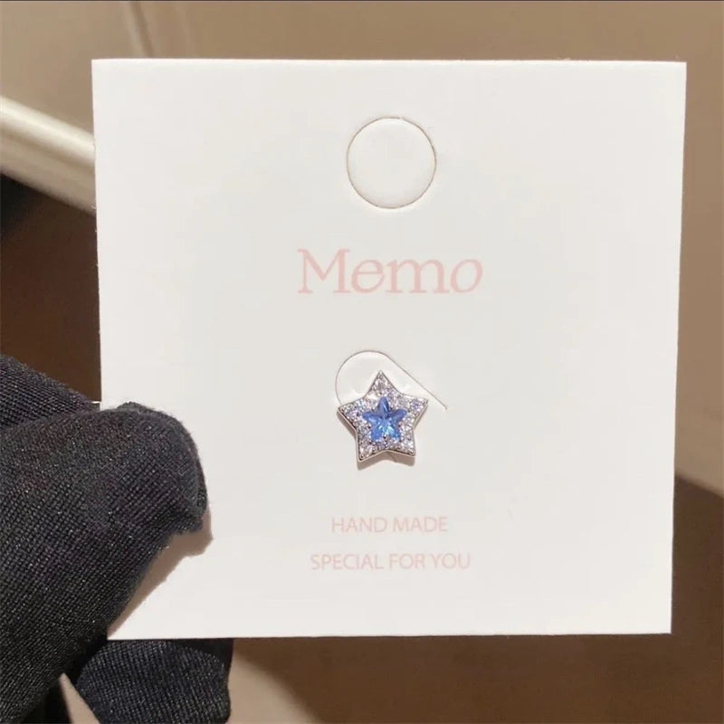 1PCS Pink Love Heart Chain Double Ear Hole 316L Stainless Steel Ear Bone Nail Y2K Fashion Hottie Earrings for Women Jewelry