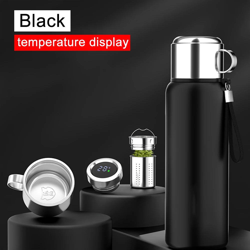 600-1500ml 316 Stainless Steel Thermos Bottle LED Temperature Display Thermal Mug Vacuum Flask Water Bottle For Outdoor Camping