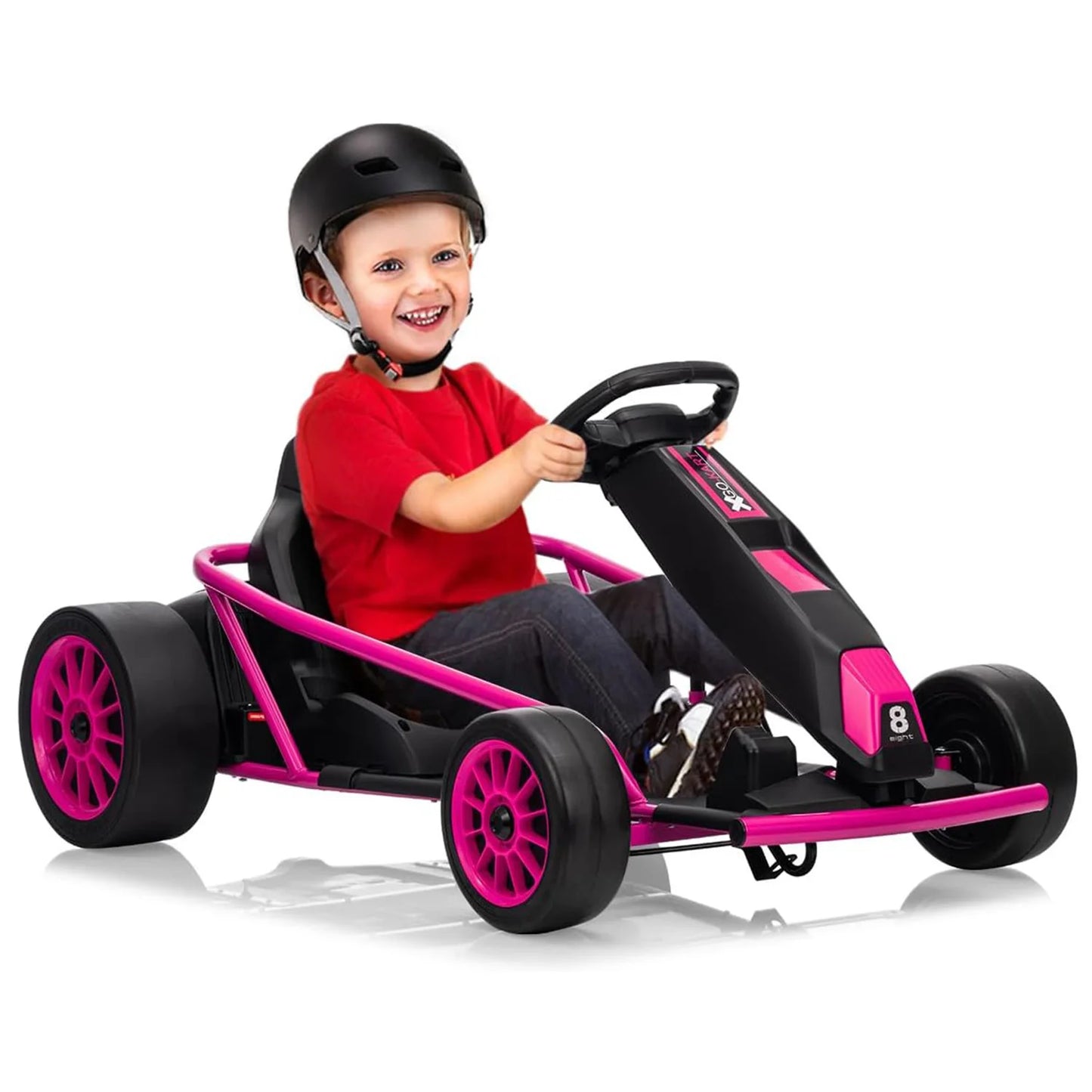 24V Kids Electric Riding Go Kart with Dual 250w Motors,9Ah Battery,8MPH,Slow Start,Music,Horn,and Max Load 150Lbs,High/Low Speed
