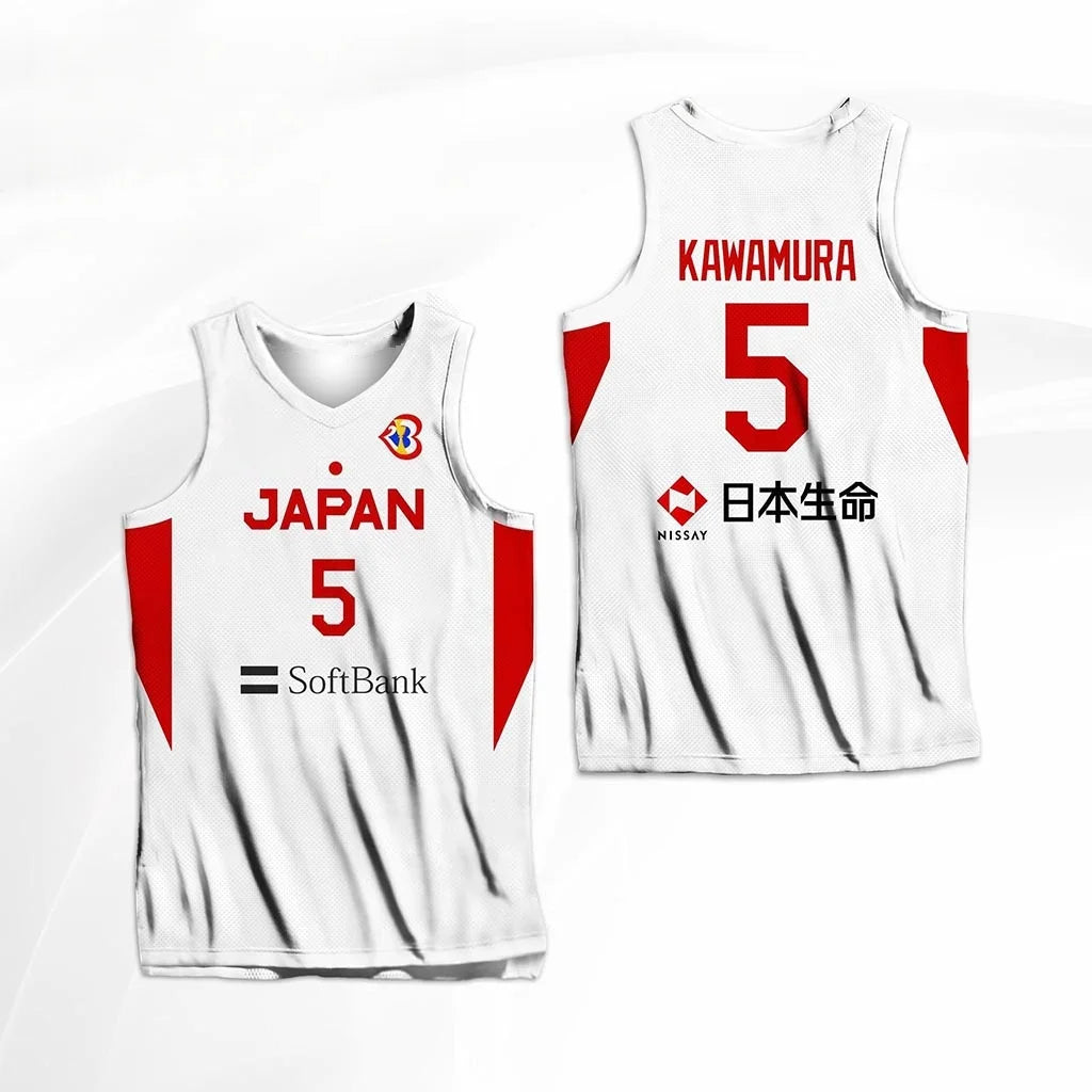 Japan 23 Men's Basketball World Cup Kawamura Yuki Watanabe Takahashi Tachibana Base Match Quick Drying Jersey