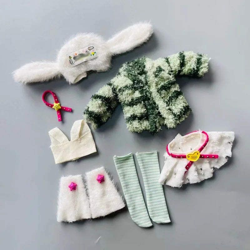 30cm BJD Doll Clothes Set – 6 Points Universal Outfit for SD Dolls – Princess Skirt