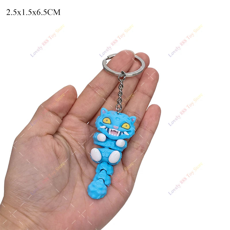 Anime Movie Hot Kpop Demon Hunters Band Flexi Derpy Collection Model Toys 3D Printed Derpy Tiger Keychain Dolls for Fans Gifts