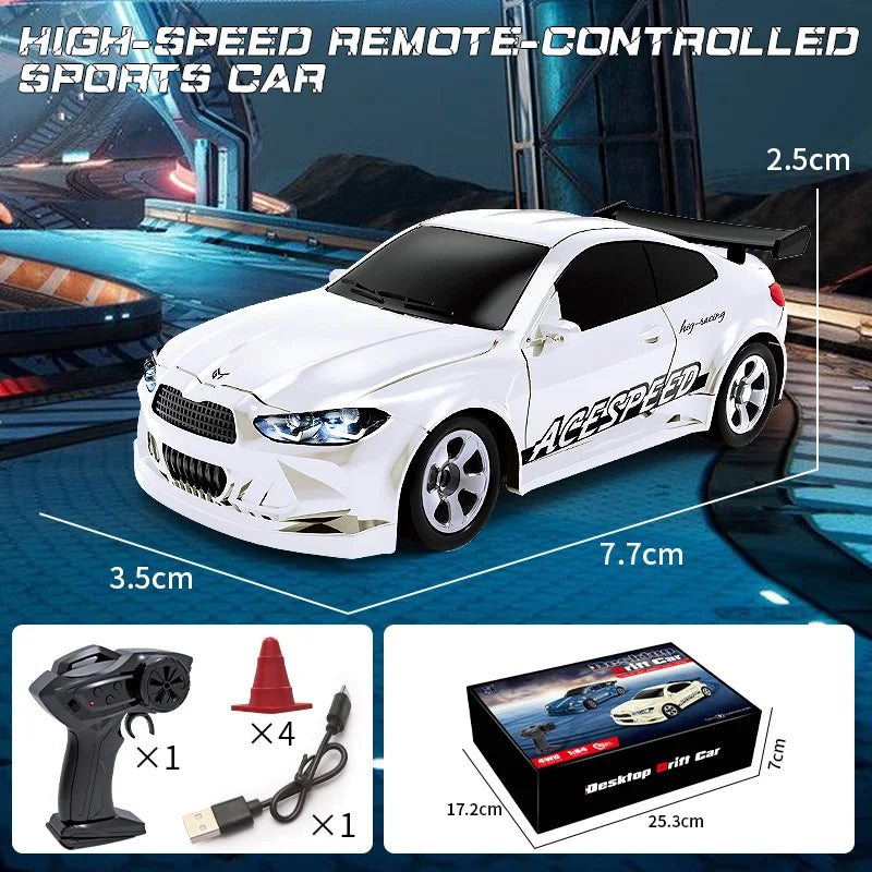 1/64 RC 4WD Drift Car 2.4G High-Speed Racing Car Four-Wheel Mini Desktop Remote Control Car Electric Toys Children Gifts