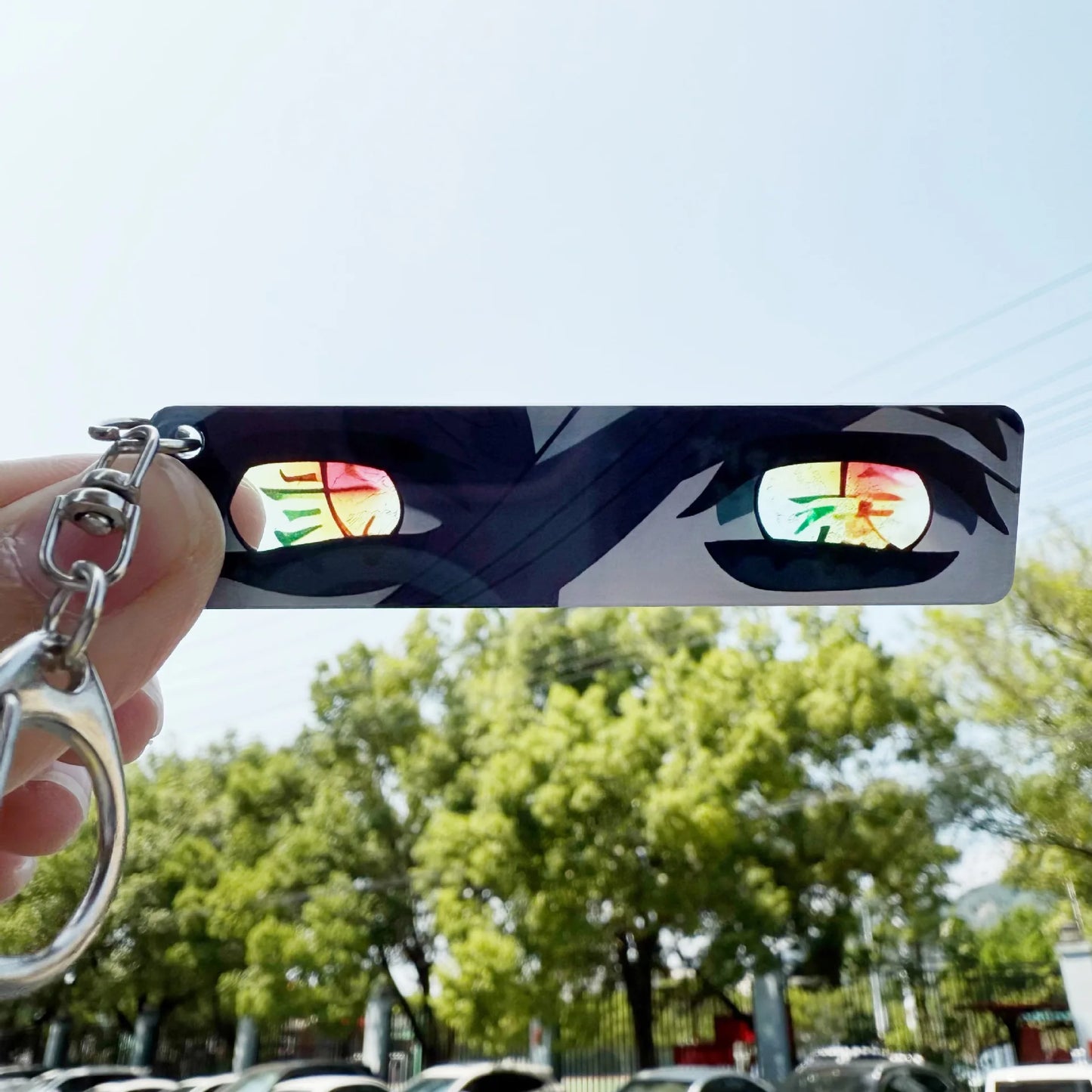 New Ghost Blade Eye Penetrating Card Shanyi Kanroji Honey Glass Anime Acrylic Keychain around