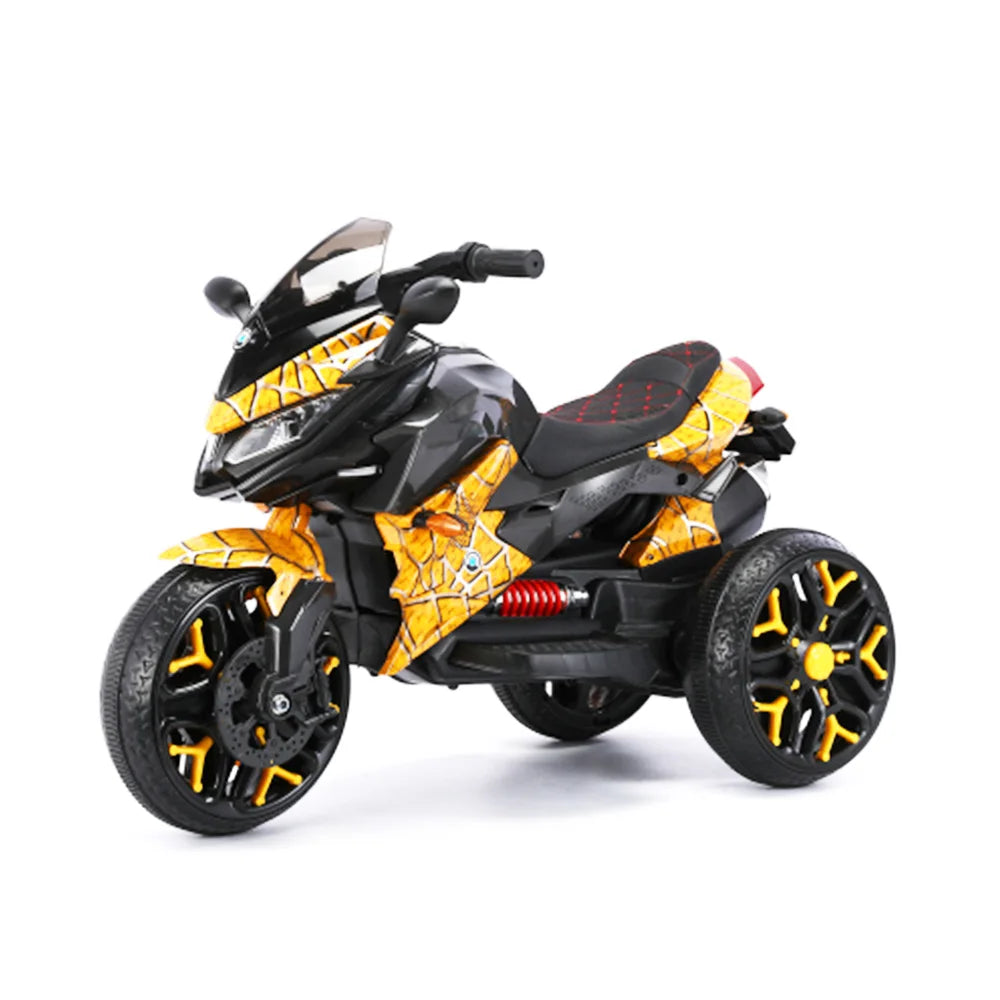 12V Kids Ride-On Motorcycle 3-Wheel Battery Powered Motorbike PU Seat Manual Throttle Lighting Wheels USB MP3 Christmas Gift