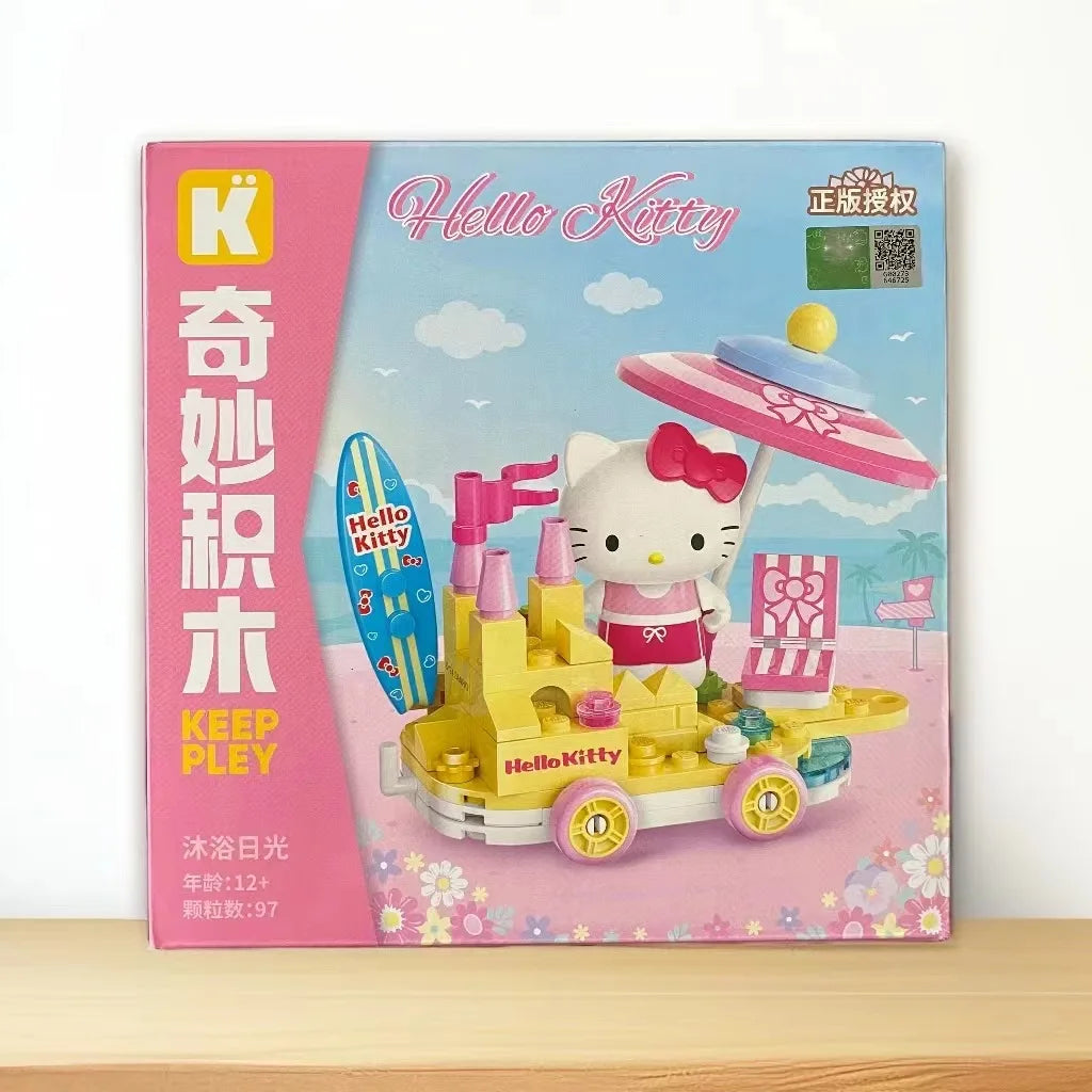 Sanrio Toy Building Blocks Hello Kitty Figurine Kuromi Melody Figure Toy Collection Dolls For Kids Christmas Gifts Toy