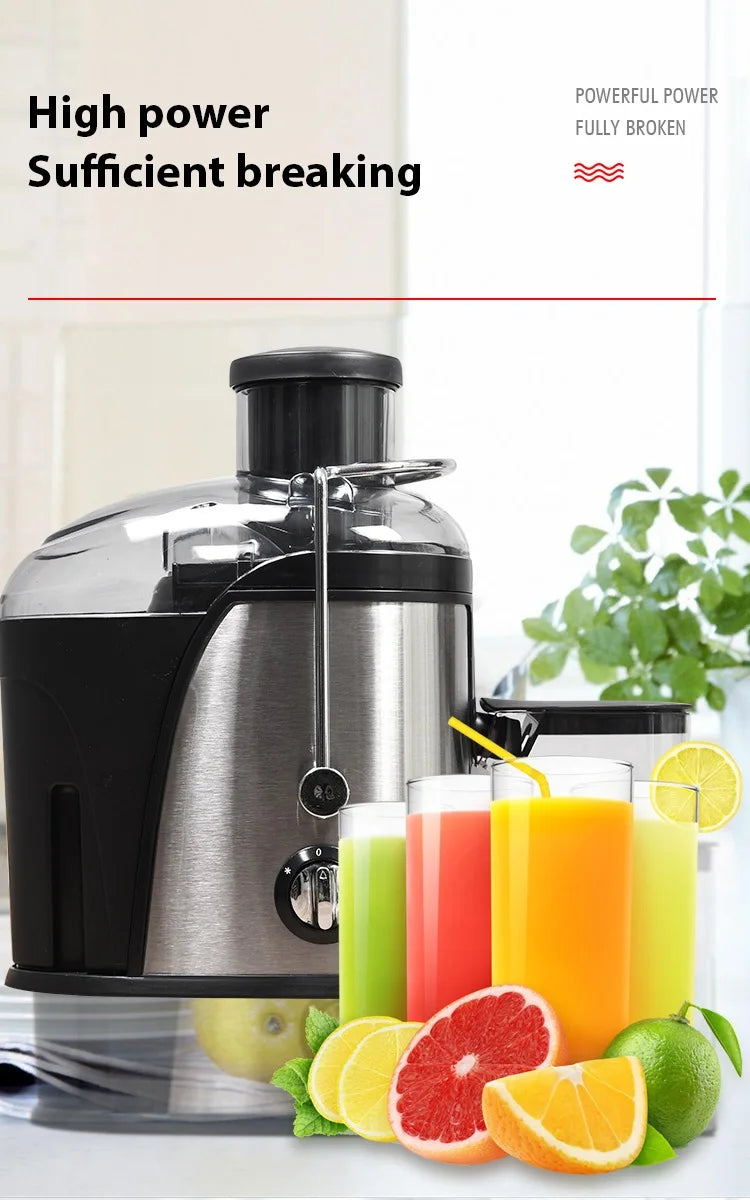 800W Centrifugal Electric Juicer Machine With 3inch Big Mouth Fruits And Vegetable Juice Extractor 2 Speeds Mixer Blender