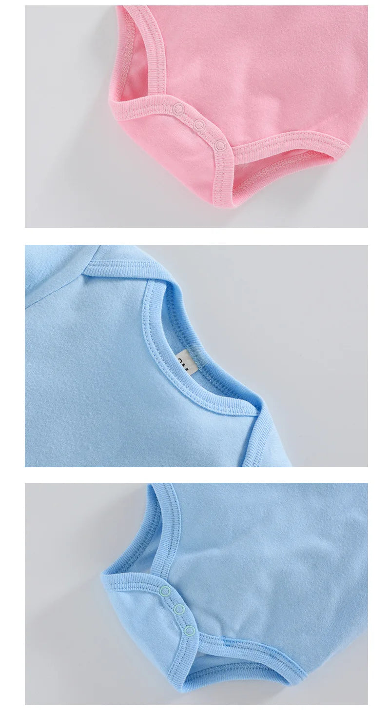 3PCS/Lot Baby Clothes Boy/Girl Baby Bodysuit Summer Clothes Solid Color Romper Soft Cotton Jumpsuit For Newborns Clothing 2021