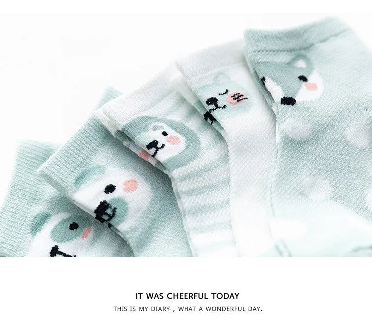 5Pairs/lot 0-24M Infant Baby Socks Baby Socks for Boys Girls Cotton Mesh Newborn Toddler First Walkers Baby Clothes Accessories