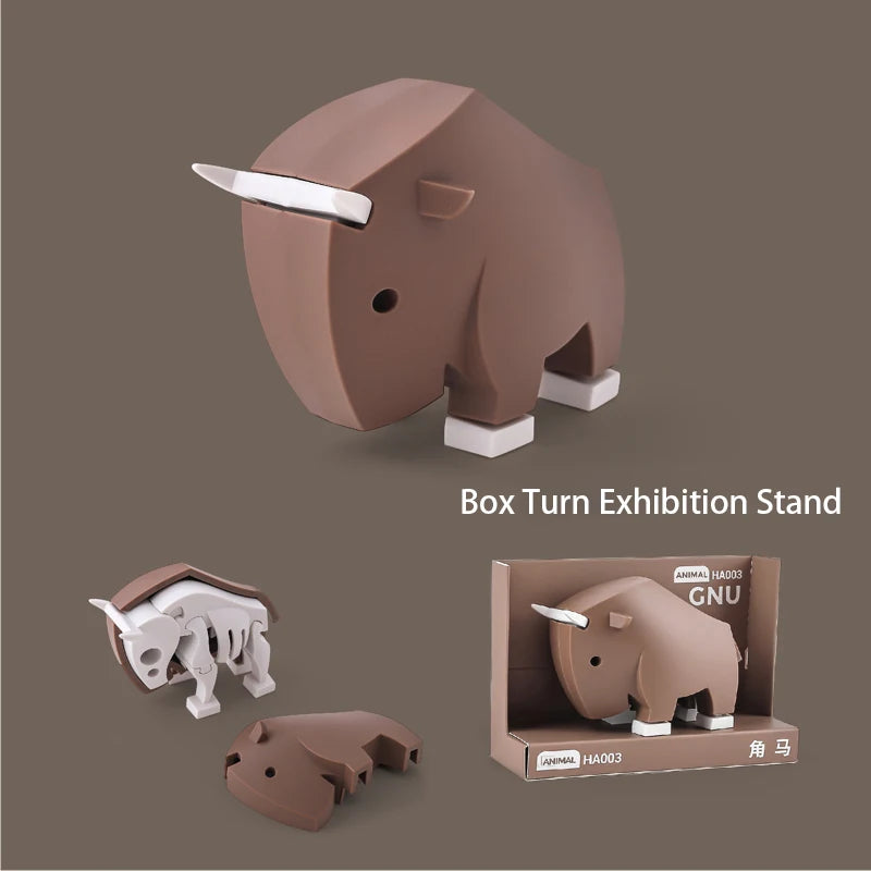 Puzzle DIY Magnetic Construction Set Cute Arboreal Animal Hippo 3D Model Kit Elephant Lion Early Child Educational Toy Halftoys