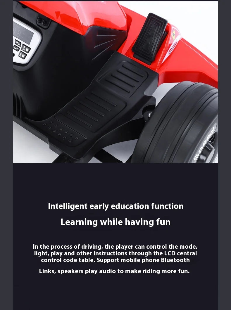 Bedouch Four-Wheel Electric Toy Car for Adults and Kids Battery-Powered Ride for Drifting and Kart Racing