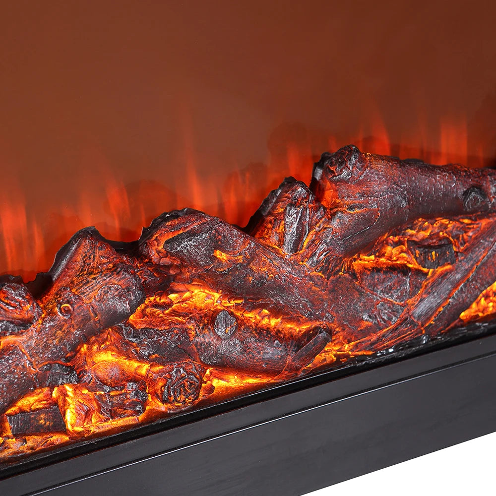 Modern Electric Fireplace Heater 1500W Remote Control LED Light for Household and Hotel French & English Language US Plug