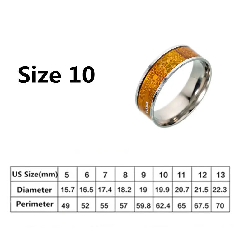 Multifunctional Unisex Stainless Steel NFC Smart Chip Ring Intelligent Ring Couple Finger Digital Rings Jewelry Accessories