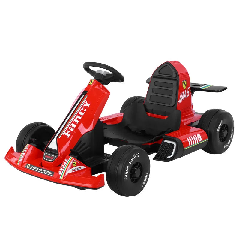 Bedouch Four-Wheel Electric Toy Car for Adults and Kids Battery-Powered Ride for Drifting and Kart Racing