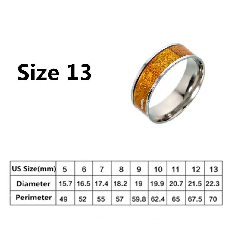 Multifunctional Unisex Stainless Steel NFC Smart Chip Ring Intelligent Ring Couple Finger Digital Rings Jewelry Accessories