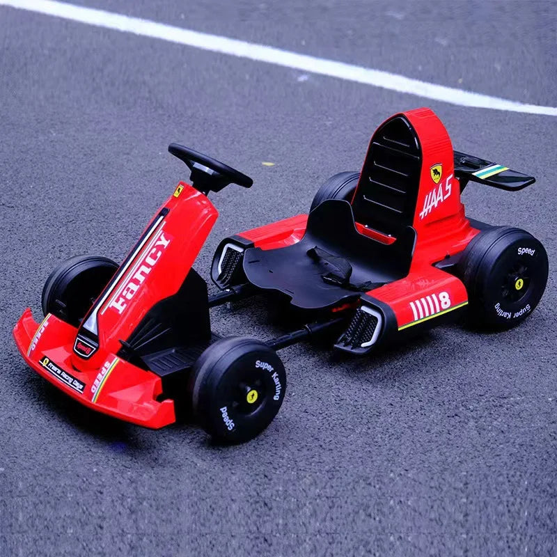 Bedouch Four-Wheel Electric Toy Car for Adults and Kids Battery-Powered Ride for Drifting and Kart Racing