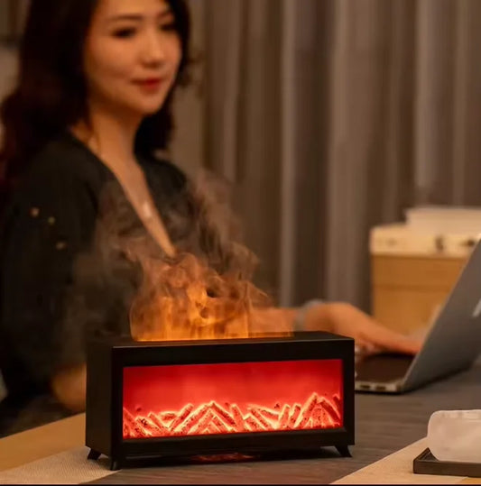 Wholesale Winter New Home Mini Humidifier With Remote Control Portable Scent Essential Oil Aroma Diffuser Stove Flame Diffuser