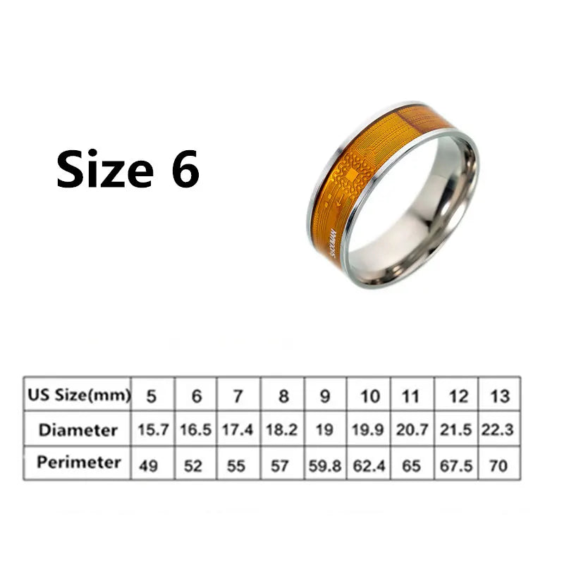 Multifunctional Unisex Stainless Steel NFC Smart Chip Ring Intelligent Ring Couple Finger Digital Rings Jewelry Accessories