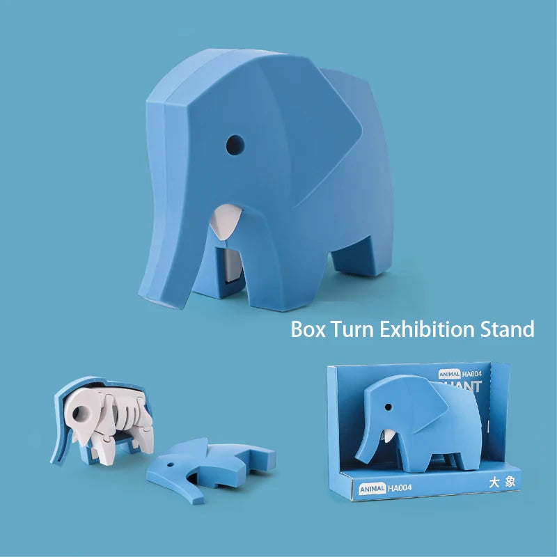Puzzle DIY Magnetic Construction Set Cute Arboreal Animal Hippo 3D Model Kit Elephant Lion Early Child Educational Toy Halftoys
