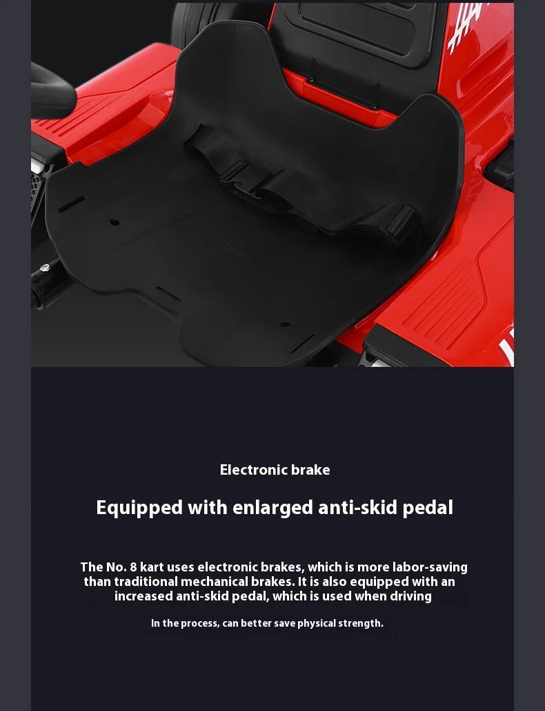 Bedouch Four-Wheel Electric Toy Car for Adults and Kids Battery-Powered Ride for Drifting and Kart Racing