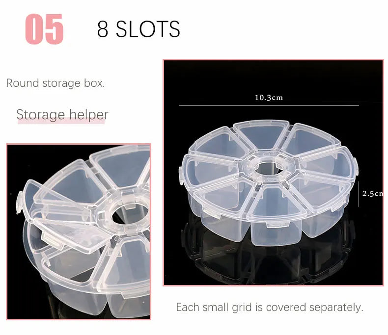 Transparent Plastic Storage Jewelry Box Compartment Adjustable Container For Beads Earring Box For Jewelry Rectangle Box Case