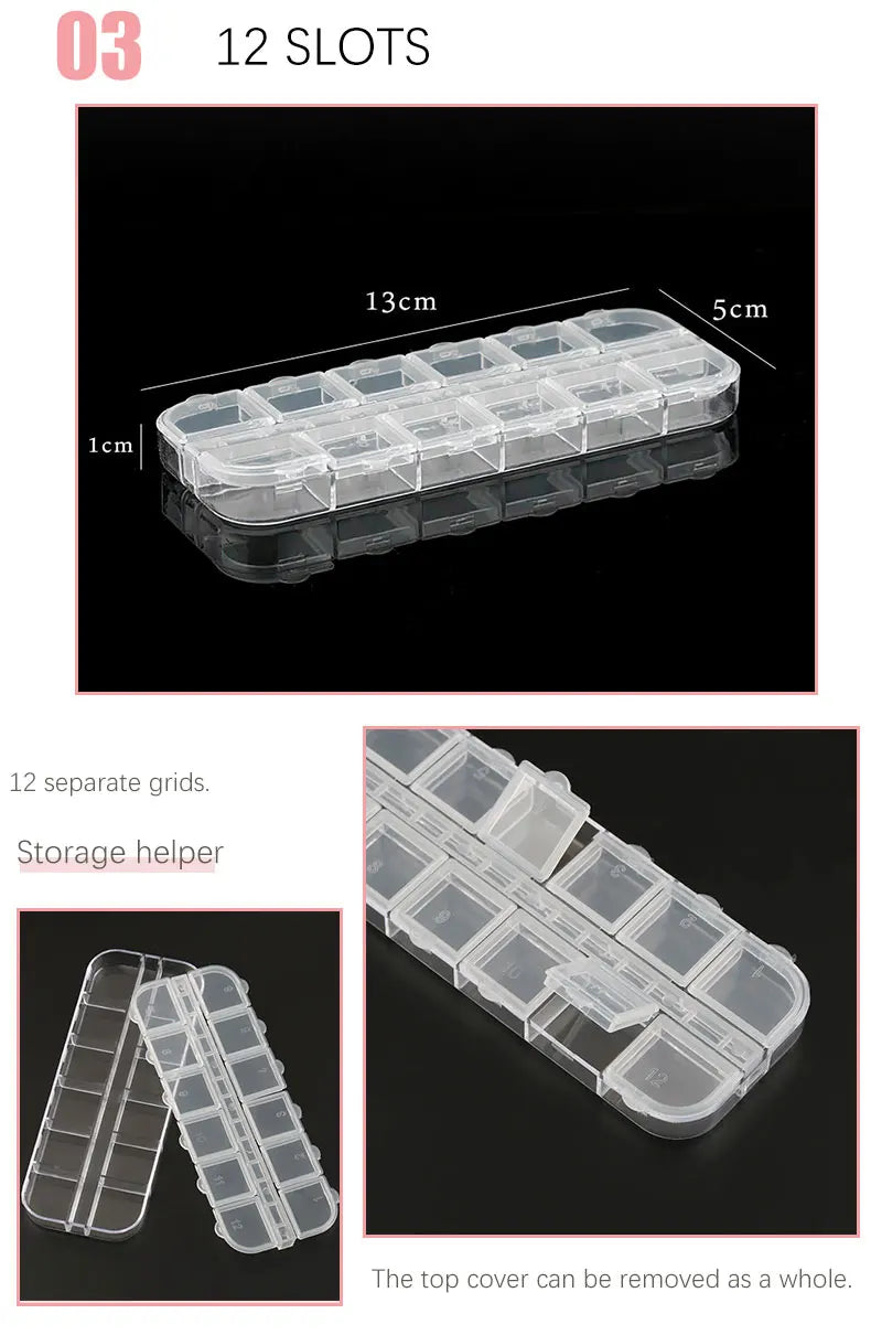 Transparent Plastic Storage Jewelry Box Compartment Adjustable Container For Beads Earring Box For Jewelry Rectangle Box Case