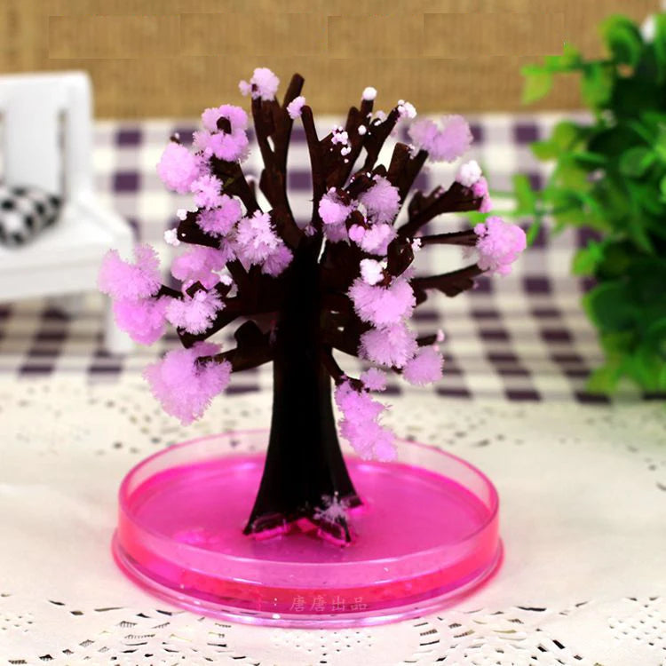 1 PCS 90mm Pink Magic Growing Paper Sakura Tree Magical Christmas Trees Desktop Cherry Blossom Educational Science Toys Funny