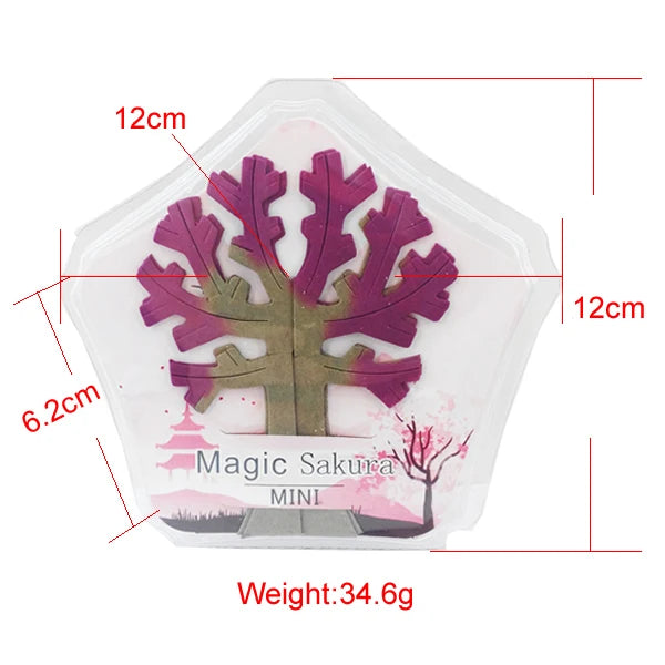 1 PCS 90mm Pink Magic Growing Paper Sakura Tree Magical Christmas Trees Desktop Cherry Blossom Educational Science Toys Funny