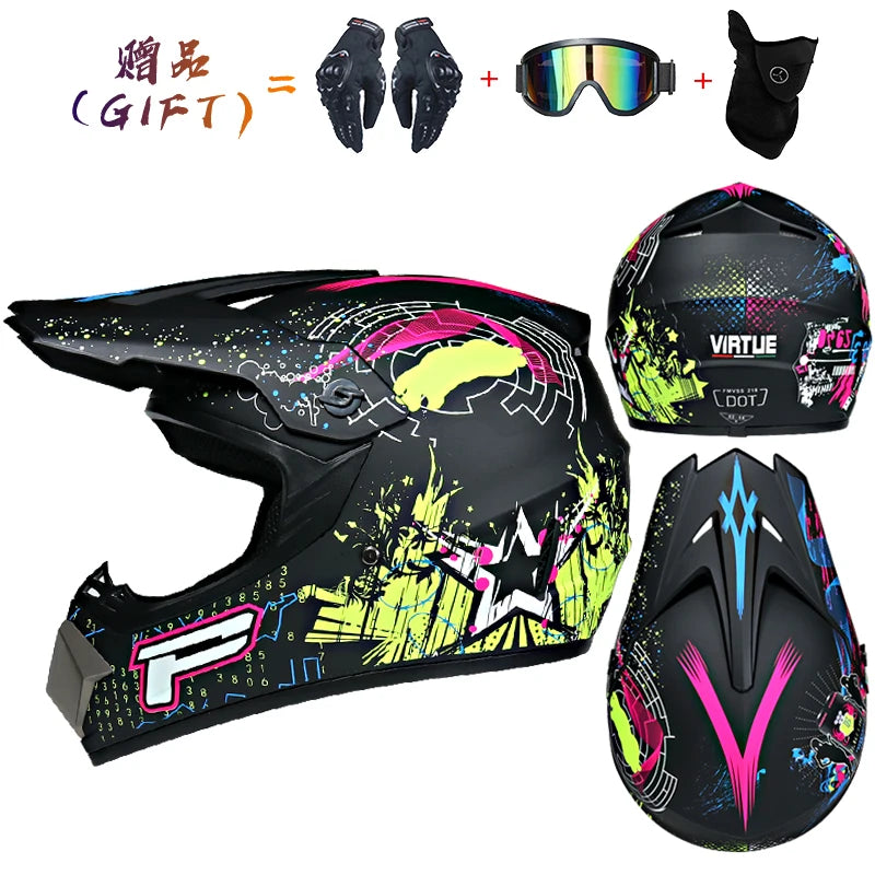 Safety Motocross Helmet Casco Motocross Bicycle Downhill Capacete ATV Cross Helmet Child Motorcycle Helmet Dot Abs 1KG Unisex