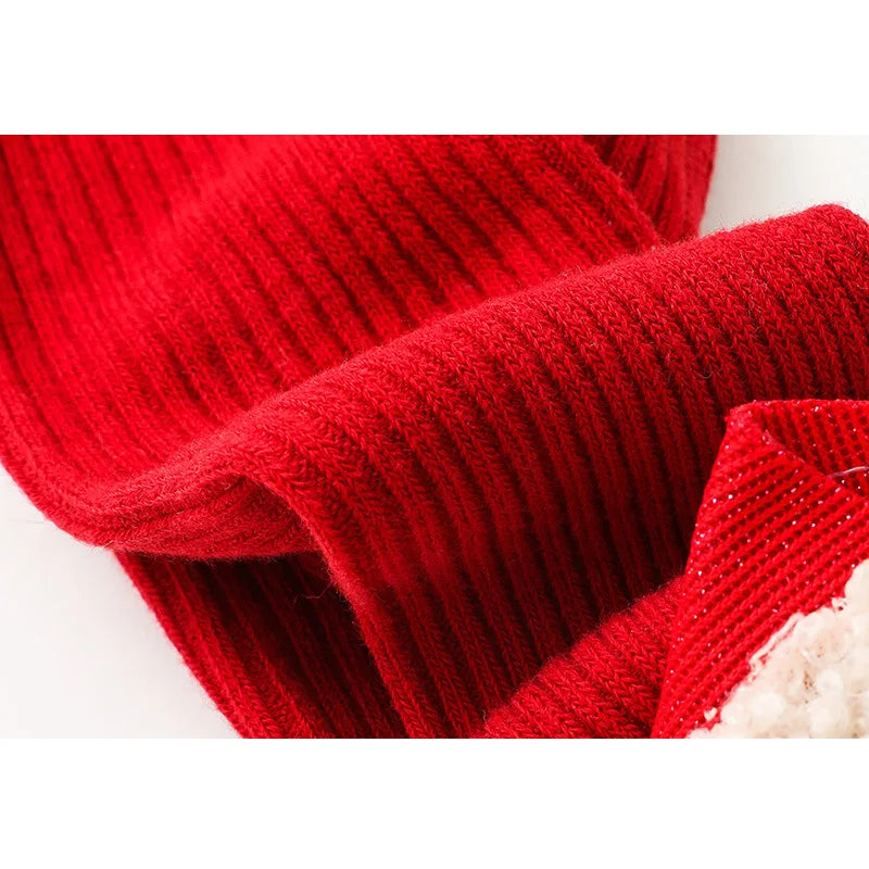 0-6Yrs Children Cartoon Christmas Tights Soft Cotton Baby Girls Red Pantyhose Leggings Kids Infant  New Year Gifts Tights