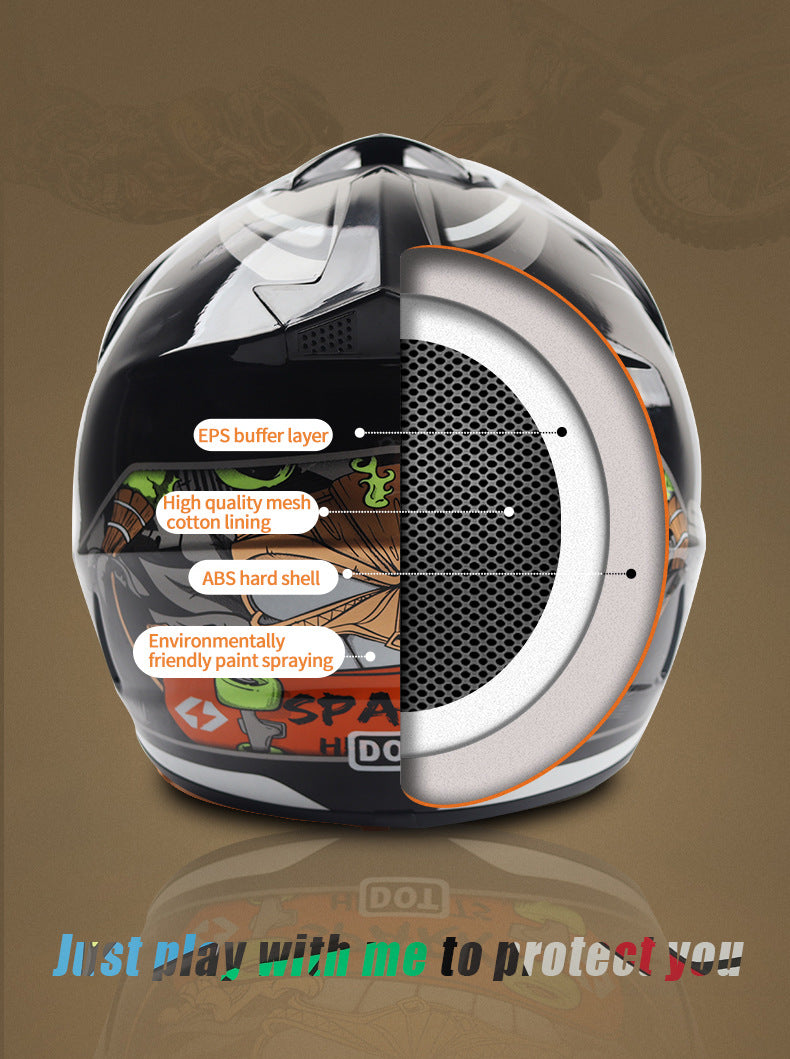 Motorcycle Youth Kids Child full Helmet Children Helmets Motocross Casco Moto Off-road Goggles Gloves Protective Cycling Casque