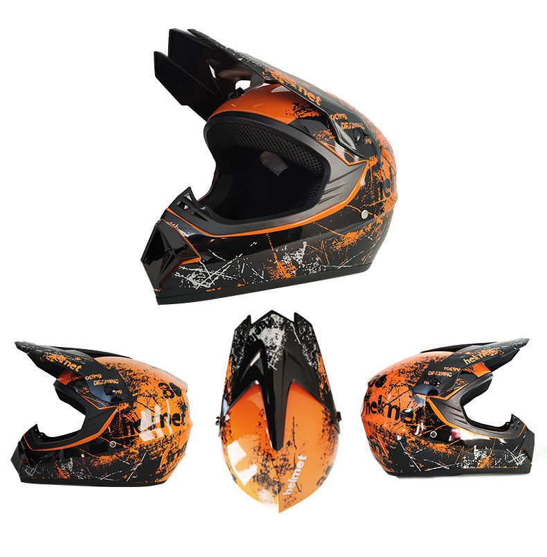 Motorcycle Youth Kids Child full Helmet Children Helmets Motocross Casco Moto Off-road Goggles Gloves Protective Cycling Casque