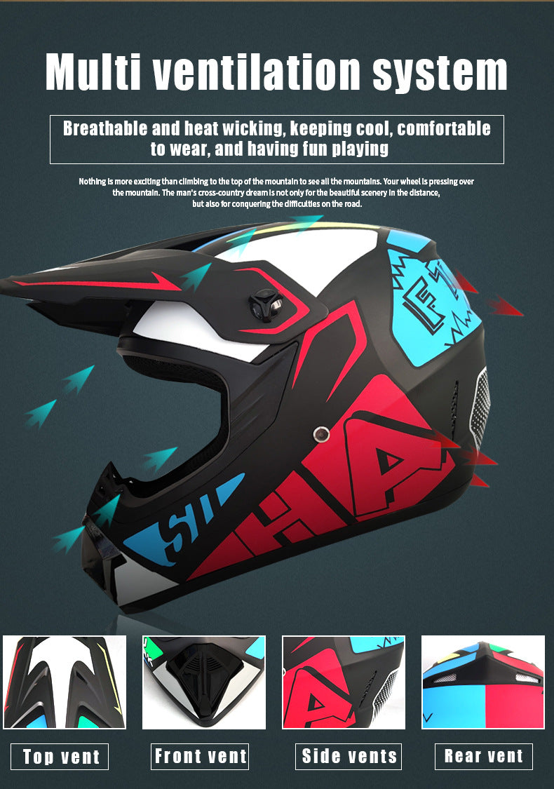 Motorcycle Youth Kids Child full Helmet Children Helmets Motocross Casco Moto Off-road Goggles Gloves Protective Cycling Casque