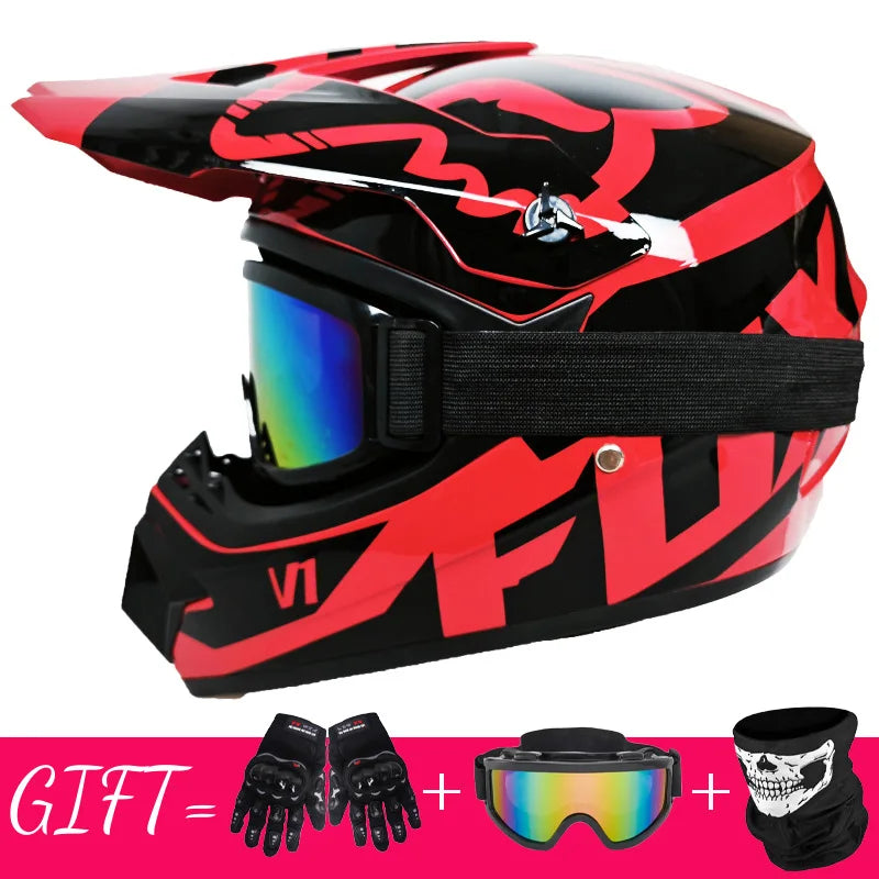 Motorcycle Helmet Off-road Bike Helmet Capacete Motocross Casco send 3 men kids gift Motocross Downhill AM DH Cross Helmet