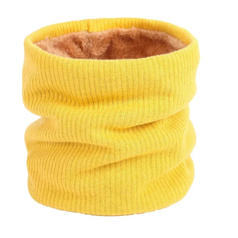 Unisex Winter Knitted Scarves for Boys Girls Women Men Warm Kids Thick Elastic Mufflers Children Neck Warmer Cotton Baby Scarf