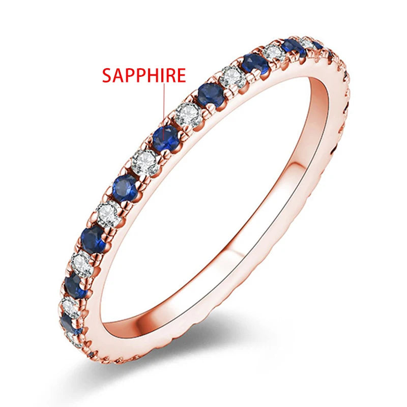 TFGLBU D Vvs1 Colorful Gem Moissanite 925 Sterling Sliver Ring for Women Charm Stackable Band Christmas Gift Jewelry Wholesale