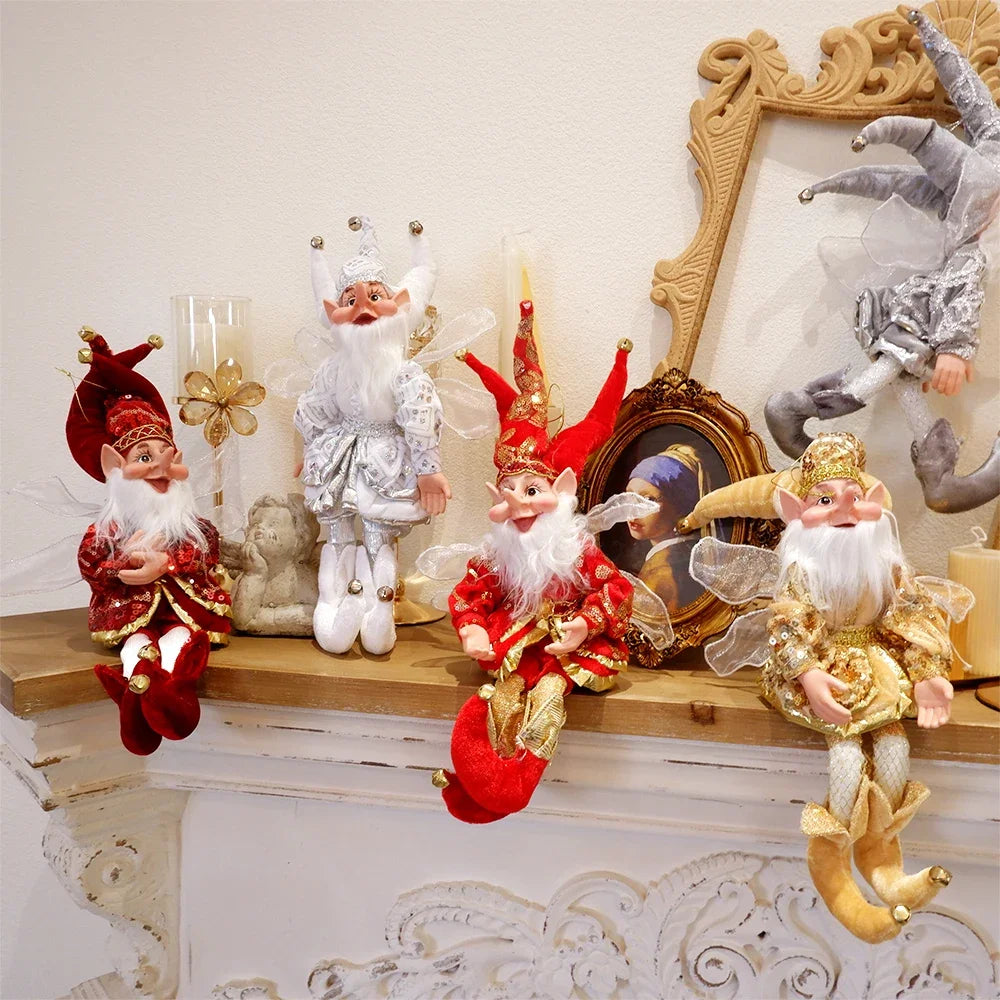 New 50CM Elf Doll Christmas Pendant Ornament Decor Elf Hanging Hanging Standing Decor Navidad New Year Kids Gifts
