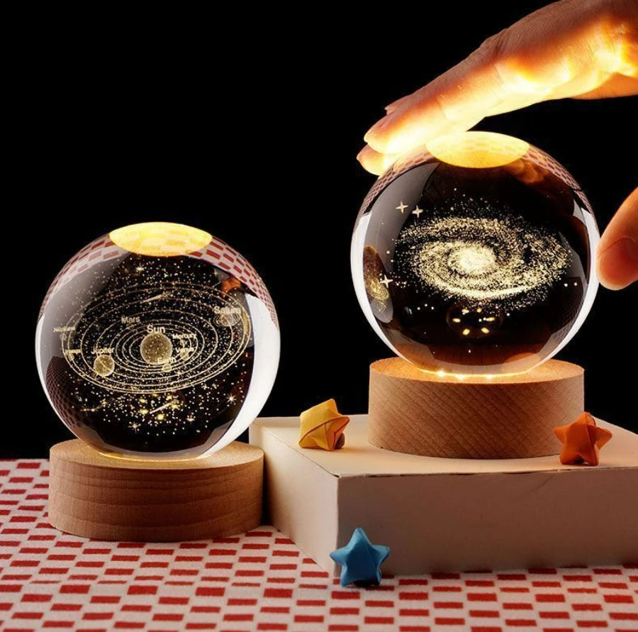 3D Crystal ball Crystal Planet Laser Engraved Solar System Globe Astronomy Gift Birthday Gift Glass Sphere Home Decoration