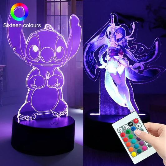 LED Night Ligh Illusion Stitch Lamps Remote Control Smart Touch Home Room Decor Lamp Christmas Valentine's Day Birthday Gifts