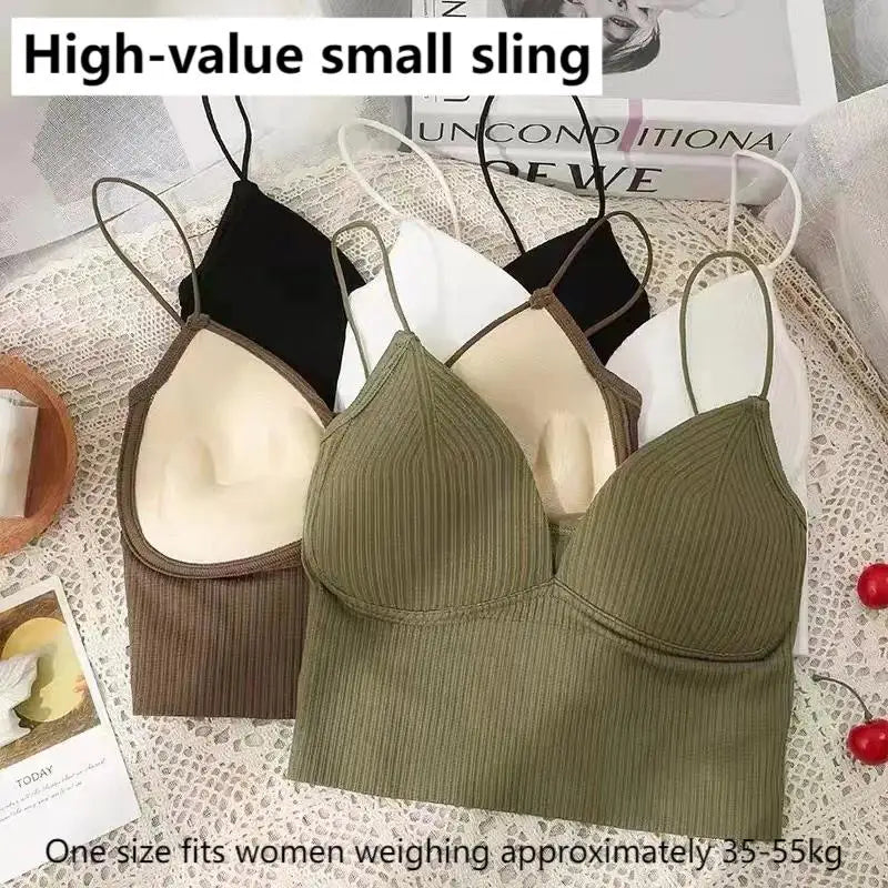 Women Sexy Crop Tops Bra Tube Top Female Streetwear Sleeveless Seamless Sports Bra Crop Camis Top Tee Bandeau Top Basic Tank