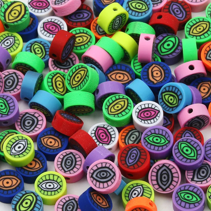 20/50pcs/Lot Mixed Style Pattern Polymer Clay Spacer Beads For Handmade Necklace Bracelet DIY Jewelry Making Accessories