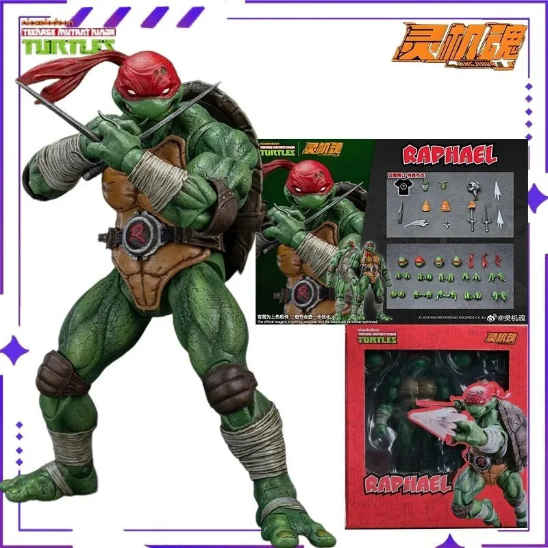 Lingjihun Original New Product Ninja Turtles Raphael Michelangelo Anime Finished Product Movable Doll Model Toy Handmade inStock