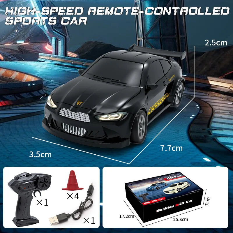1/64 RC 4WD Drift Car 2.4G High-Speed Racing Car Four-Wheel Mini Desktop Remote Control Car Electric Toys Children Gifts