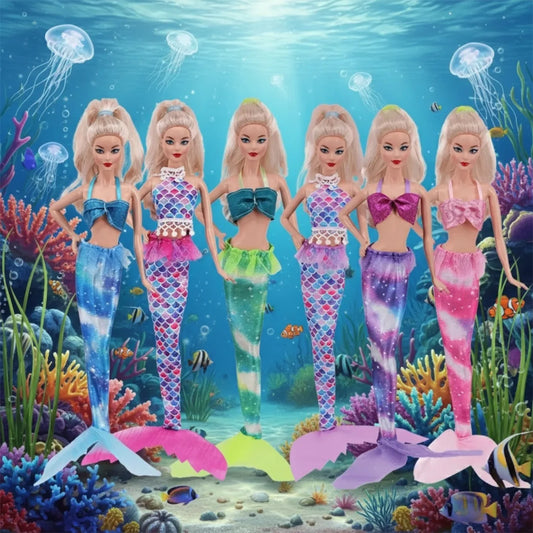 Pop Doll Clothes Mermaid Swimsuit Fishtail Skirt Series For 30CM Doll&BJD Doll Accessories,Our Generation Festival Gift Girl Toy