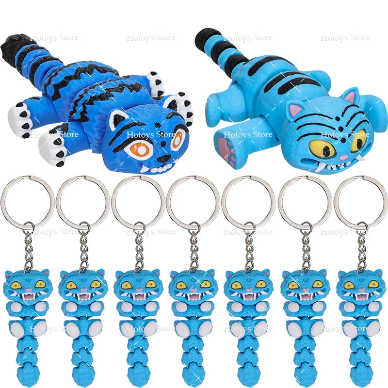 Anime Movie Hot Kpop Demon Hunters Band Flexi Derpy Collection Model Toys 3D Printed Derpy Tiger Keychain Dolls for Fans Gifts
